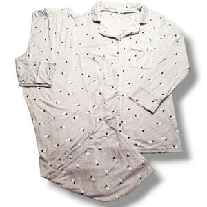 Lights Off Womens SMALL Sheep Button Up Pajama Set